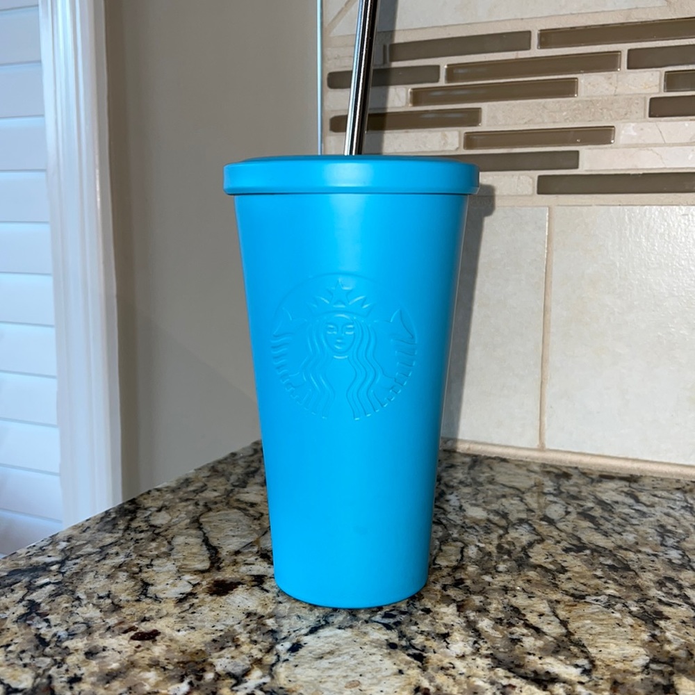 Starbucks 16oz Teal Matte Metal Tumbler w/ Straw